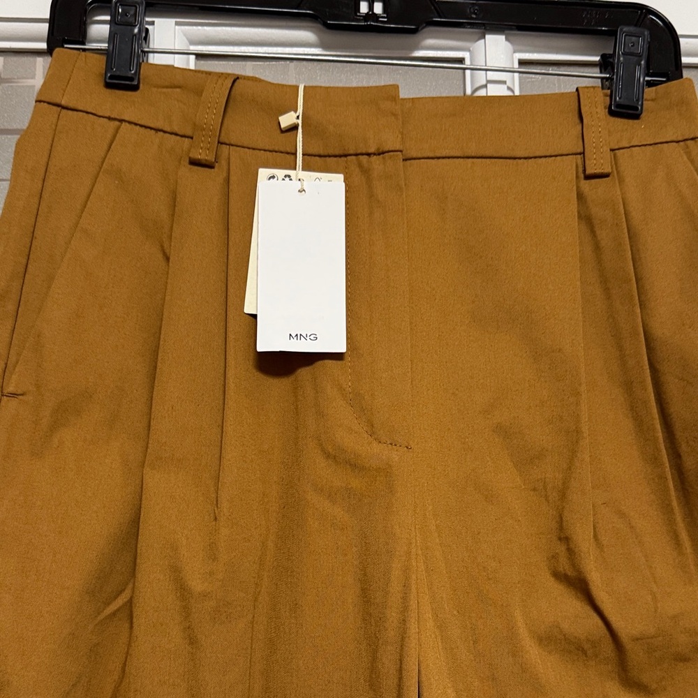 Mango Woman’s Wide-Leg Chinos in Caramel - Picture 3 of 7